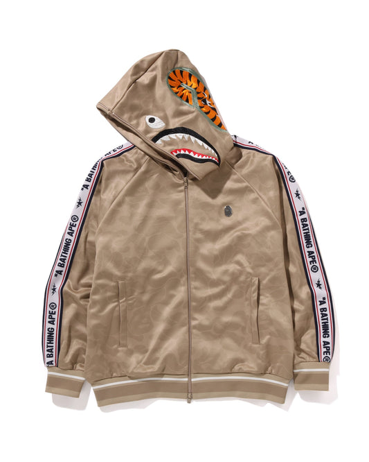 Solid Camo Relaxed Fit Shark Full Zip Hoodie